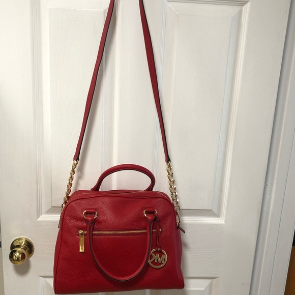 MICHAEL KORS Knox Chili Large Satchel Leather - Picture 4 of 8